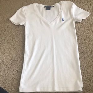 Short sleeve cotton v neck